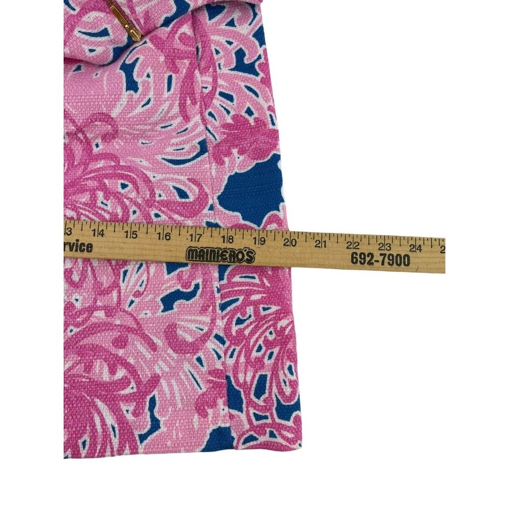 Taylor Women's Pink Blue Sleeveless Tropical Floral Pockets Dress Size 4 - Picture 13 of 15